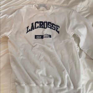 White Lacrosse Crewneck